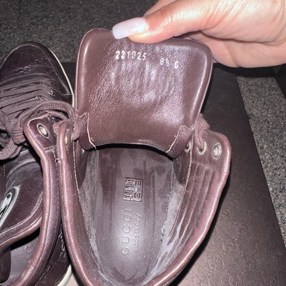 Gucci Grid brown and red high tops. Barely worn, great condition! - Picture 5 of 7